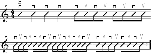 Strumming warm up exercise