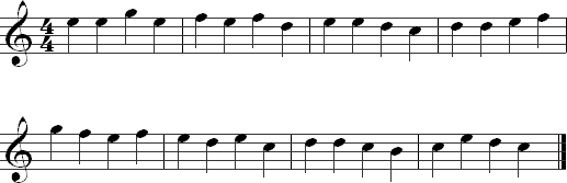 Notes on the first and second strings in quarter notes