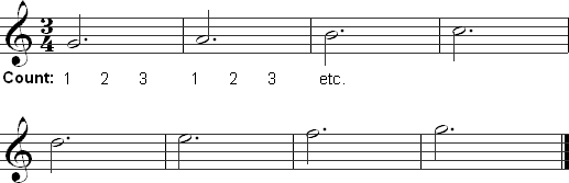 Dotted half note exercise