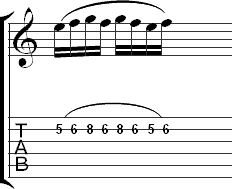 Combination of hammer-ons and pull-offs in extended legato passage