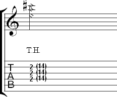 Slap harmonic in tab