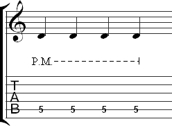 Palm muting multiple notes