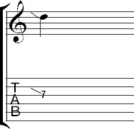 A slide to a note from an unspecified pitch above