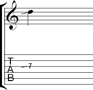 A slide to a note from an unspecified pitch below it