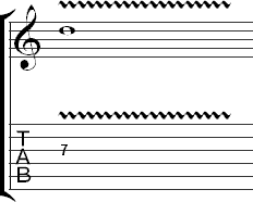 Regular vibrato notated with a wavy line