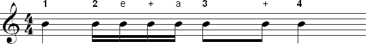 Counting a passage by counting only the smallest note values on each beat