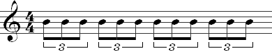 An 8th note triplet with a bracket