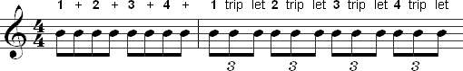 How to count 8th notes and 8th note triplets in the same passage