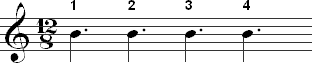Counting dotted quarter notes in 12/8