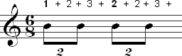 Counting duplet rhythms in 6/8 time