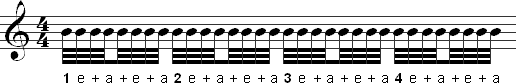 sixteenth notes and thirty second notes
