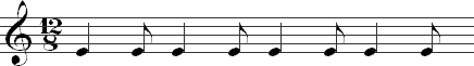 Swung rhythms notated using a compound time signature