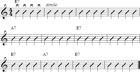 12-bar progression in E major