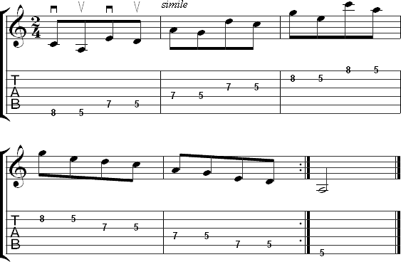 Pentatonic scale exercise