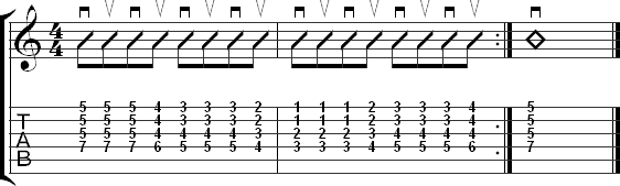 Barre chord exercise in A minor with chromatic chords