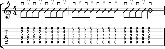 A major barre chord shape exercise