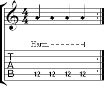 Harmonic exercise - twelfth fret harmonic on the A string