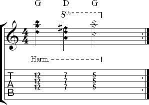 Harmonic exercise - major chords in harmonics