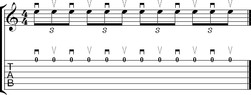 Playing 8th note triplets with alternate picking