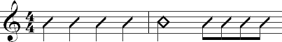 Music in rhythmic notation